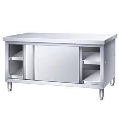 金鸿 不锈钢荷台 厨房切配操作台 双推门工作台 支持非标定制
